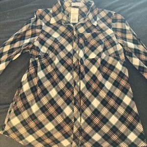 Kim Rogers button down flannel shirt NWT